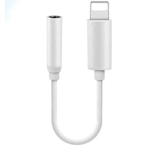 Lighting to Headphone Jack Aux Audio Adapter for iPhone (White)