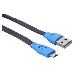 micro USB Cable With Smiley Design and Indicator Light -Black