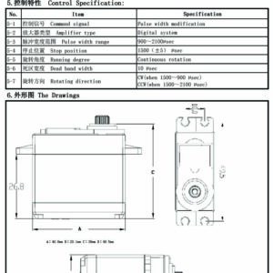 FS5113R Servo Motor 360° Continuous 14 kg.cm Metal Gears