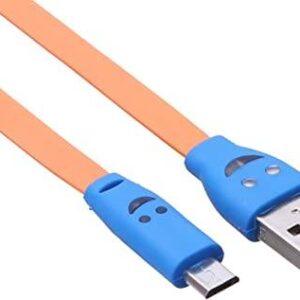 micro USB Cable With Smiley Design and Indicator Light -Black