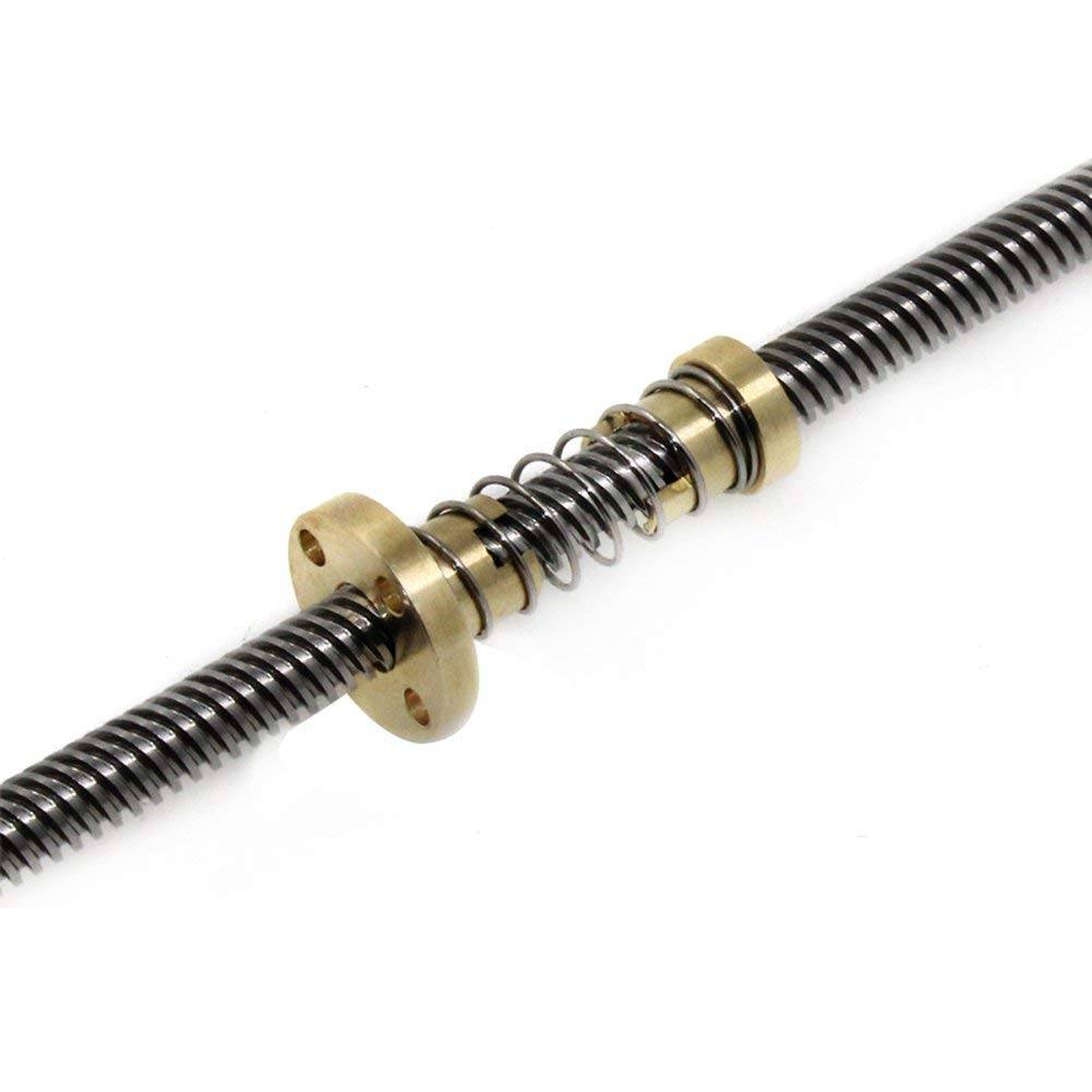 40Cm 8mm Thread Lead Screw With T8 Anti backlash Spring Loaded Nut