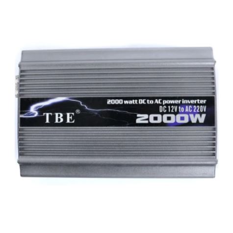 TBE 2000W Modified 12VDC To 220V AC Auto Power Inverter 20Amps With Power Cord Adapter Charger Plug