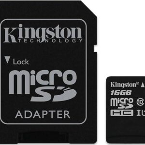 Kingston Canvas Select 16GB microSDHC Flash Memory Card with Adapter – Class 10 – UHS-I 80MB/s Read