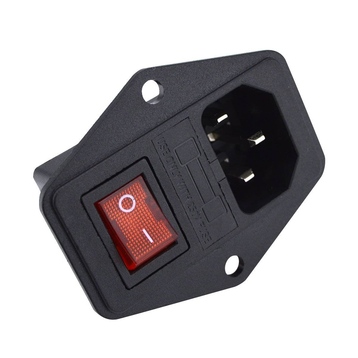 AC Power Connector With On/Off Switch & Fuse Compartment