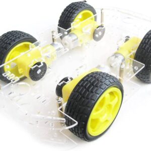 Robot Chassis (4 Gear Motors + 4 Wheels) Random color Chassis