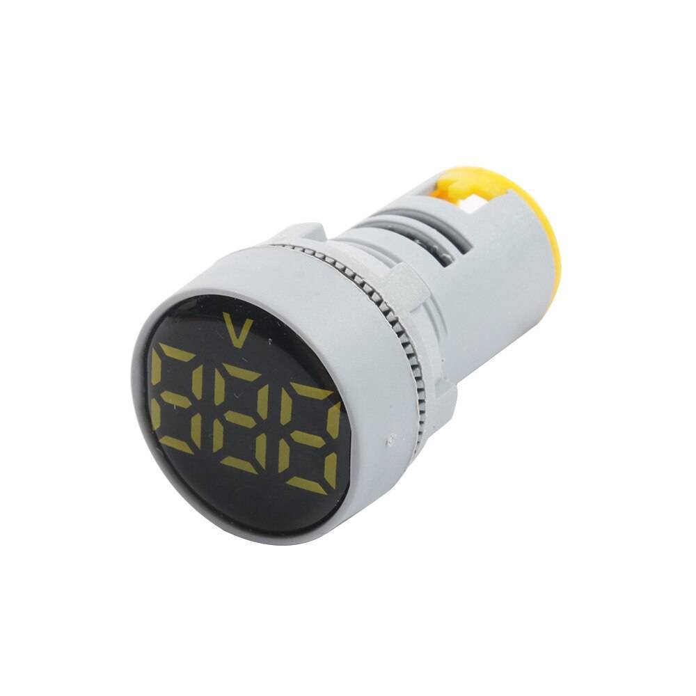 POWER AD22-22VB Mini Circle Shape Digital Voltmeter YELLOW