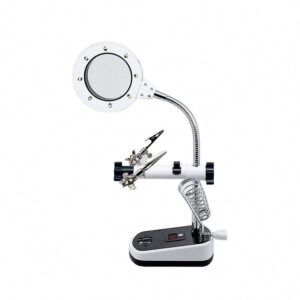 MG16075C-8L 8 LED Auxiliary Clip Magnifier Soldering Stand With Replaceable Lens