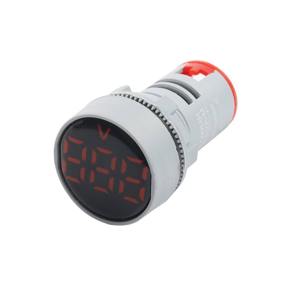 POWER AD22-22VB Mini Circle Shape Digital Voltmeter RED