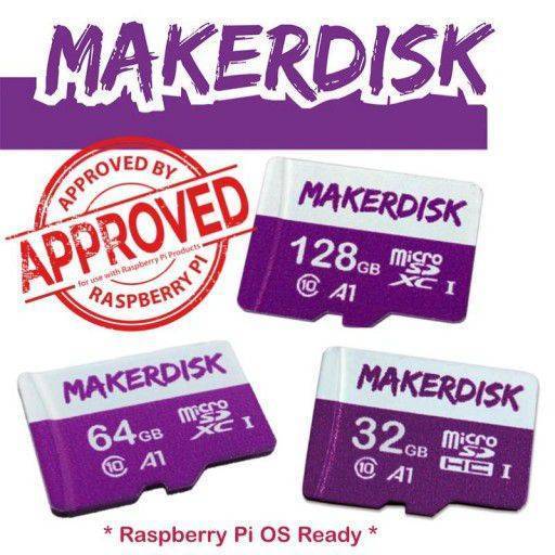 64GB Raspberry Pi Approved MakerDisk uSD with RPi OS