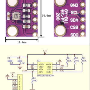 BMP280 Barometric Pressure & Altitude Sensor I2C/SPI Module 3.3V