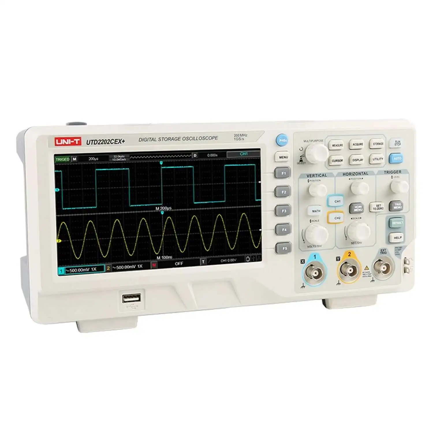 UNI-T UTD2202CEX+ Digital Storage Oscilloscope 200MHz 2 Channel