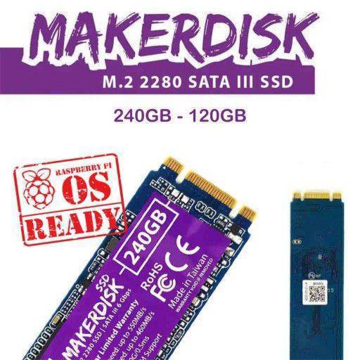 120GB M.2 2280 MakerDisk SATA III SSD with RPi OS