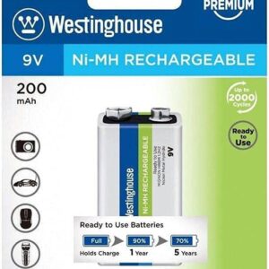 Westinghouse Rechargeable Battery 9V 200 mAh