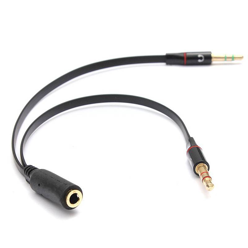 3.5mm Mini-jack Audio Headphone Mic Splitter Cable Adapter 1 Female to 2 Male