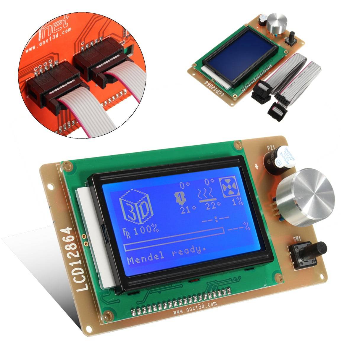 Display LCD 12864 3D Printer Controller Adapter For RAMPS 1.4