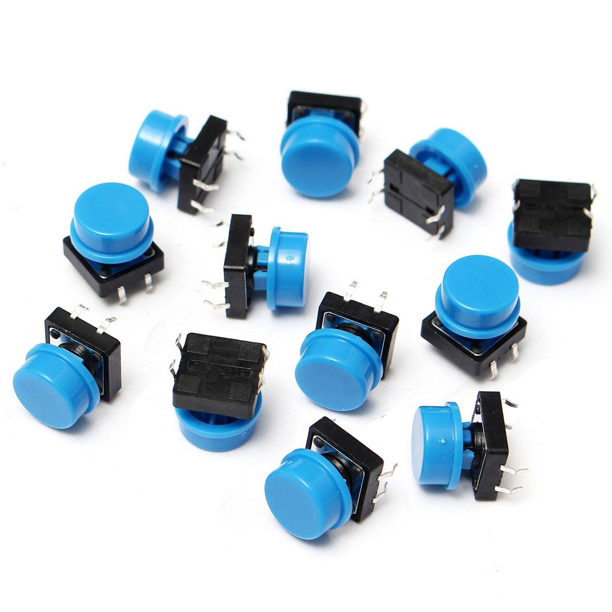 Press 4 Pin With Cap Push Button Blue