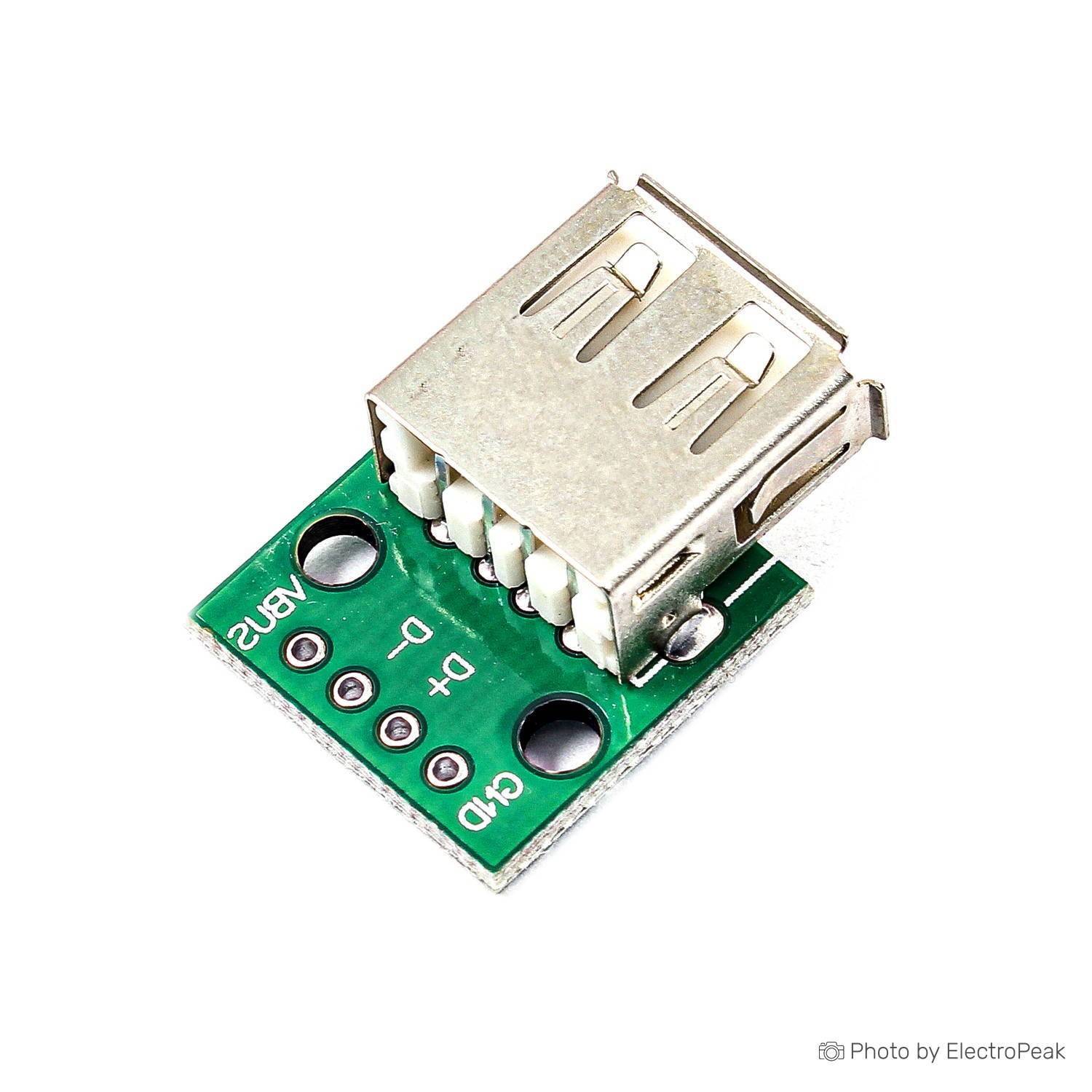 USB Type A Female to 2.54mm Header Breakout Module