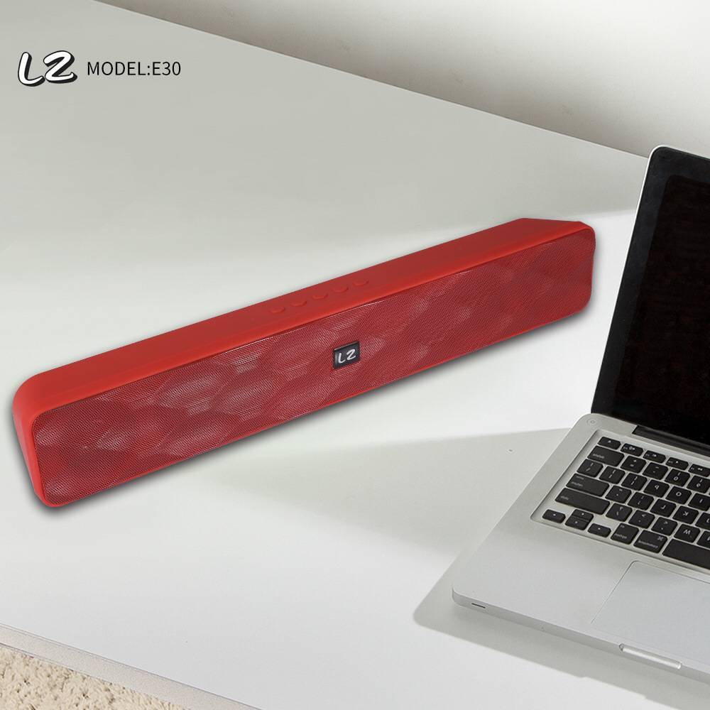 Wireless Bluetooth Speaker Metal USB AUX TF Card LZ E30 – Red