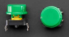 Press 4 Pin With Cap Push Button Green