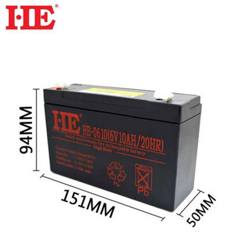 HE 6V 10Ah Rechargeable Storage Battery Lead Acid