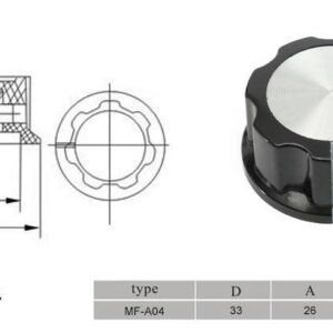 MF-A04 Bakelite Potentiometer Amplifier Knob Cap Cover Black