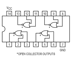 7433 DIP Quad 2-Input NOR Buffer With Open Collector Outputs