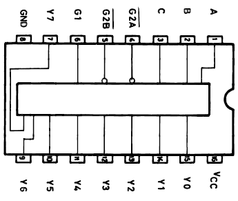 74238 DIP 1-Of-8 Decoder / Demultiplexer, Active High Outputs