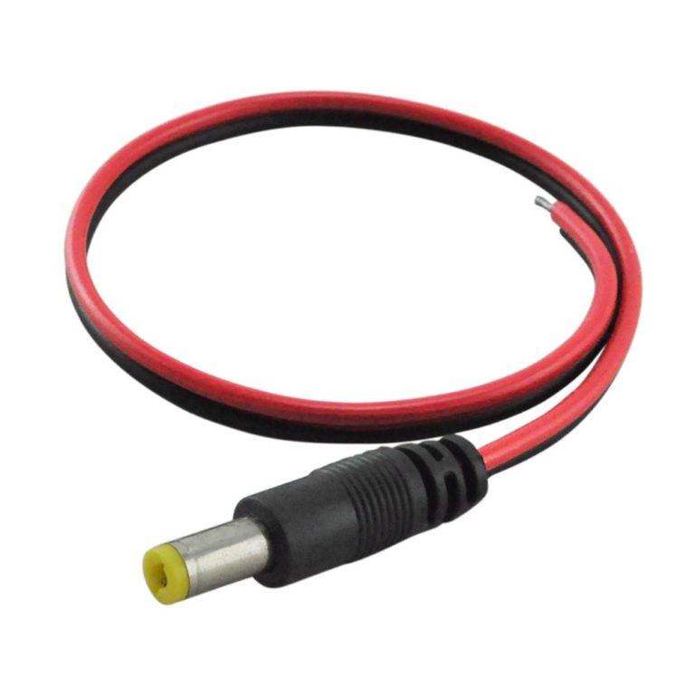 DC Male Jack Power Cable with Lead End Pigtail for CCTV Security