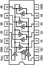 74243 Quad Bus Transceiver With Noninverted Three-State Outputs