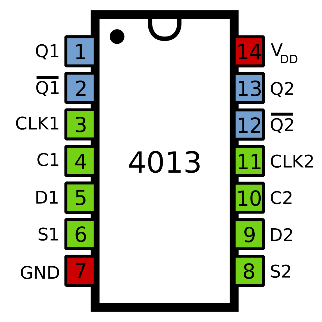 4013 DIP D-Type Flip-Flop