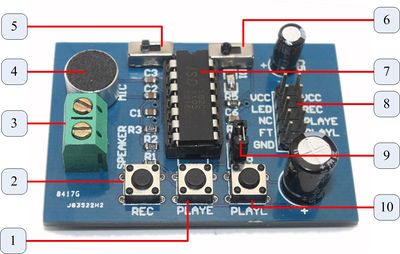 ISD1820 Recording And Playback Module 10 Seconds