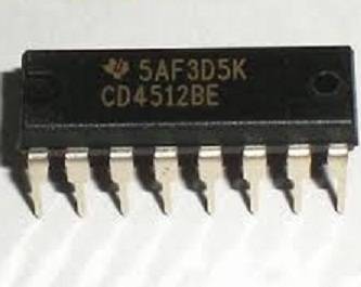 4512 DIP 8-INPUT MULTIPLEXER (DATA SELECTOR) WITH TRISTATE OUTPUT