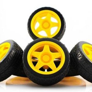 Yellow Wheel For Robot 65mm High Quality Rubber