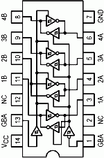 74242 DIP Quad Bus Transceiver With Inverted Three-State Outputs