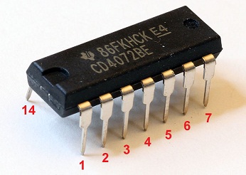 4072 DIP Dual 4-Input Or Gate