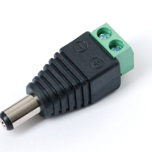 Screw Terminal Block To Male DC Power Adapter – 2.1mm Plug