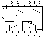 74126 DIP Quad Bus Buffer With Three-State Outputs, Positive Enable