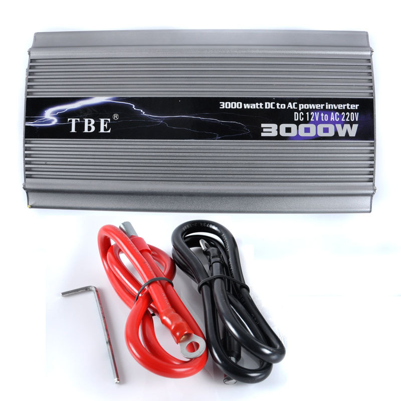 Tbe 3000W Modified 12Vdc To 220V Ac Auto Power Inverter 20Amps With Power Cord Adapter Charger Plug