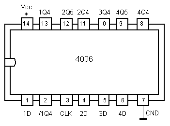 4006 DIP 18 Stage Shift Register