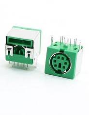 PS2 Plug FEMALE 6-Pin GREEN