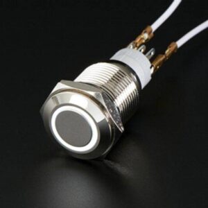 16mm 12V 5Pin Waterproof Metal Push Button Switch With White LED Ring