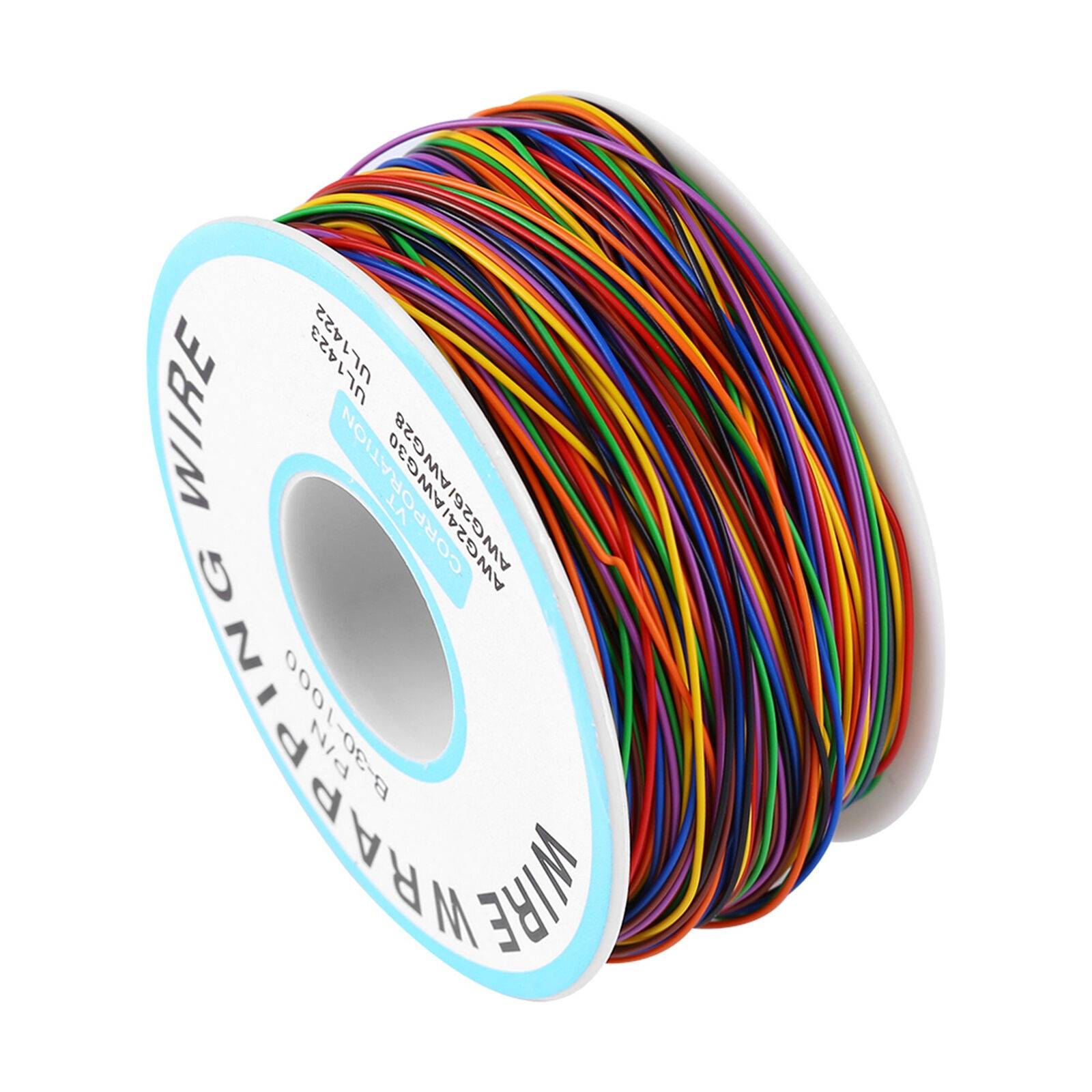 8-Wire Colored Insulation Wrapping Wire (P/N B-30-1000) 300M 30AWG