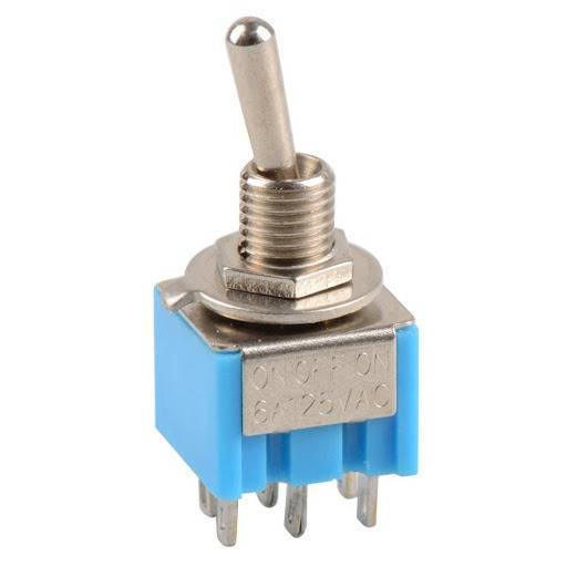 Press Toggle Switch On/Off/On 6A 125V 6 Pin