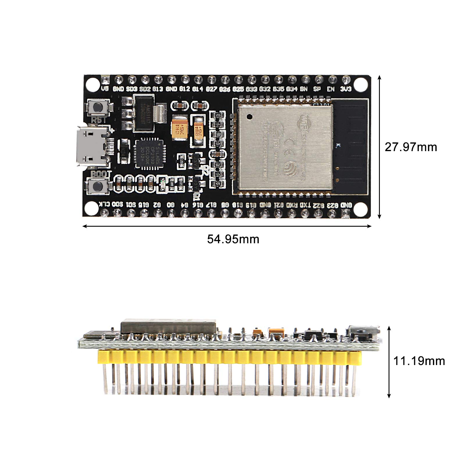 ESP32 ESP-32 WLAN WiFi Development Board, 38 Pin Wireless WiFi Bluetooth 2.4 ESP32 ESP-32 WLAN WiFi Development Board, 38 Pin Wireless WiFi Bluetooth 2.4