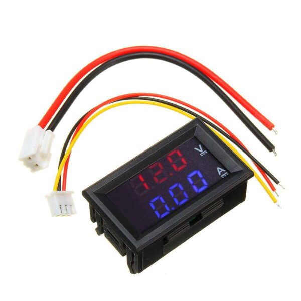 DC 0-100V 10A Digital Voltmeter Ammeter Dual Display Red/Red