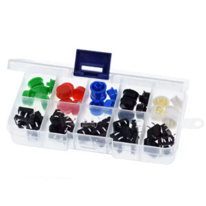 Tactile Push Button 12mmx12mmx7.3mm 25 Pcs 5 colors Cap