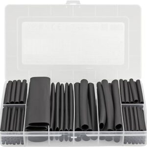 Heat Shrink Tubing Kit – 140 PCS, Black, 3:1 ratio