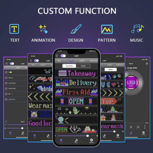 LED Matrix Panel Bluetooth APP Control – Model: JTPD-03-045 (12x59cm)
