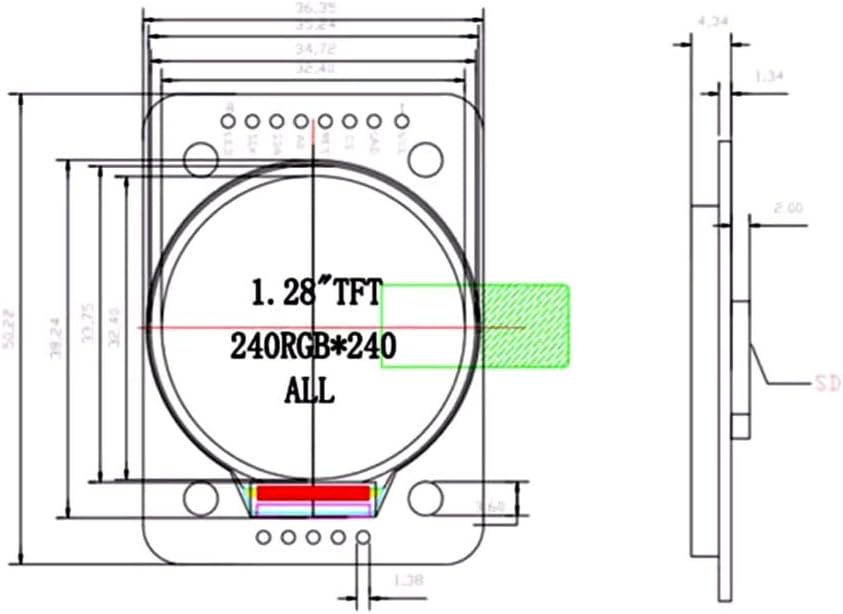 1.28 inch TFT LCD Display Module Round RGB 240 * 240 1.28 inch TFT LCD Display Module Round RGB 240 * 240