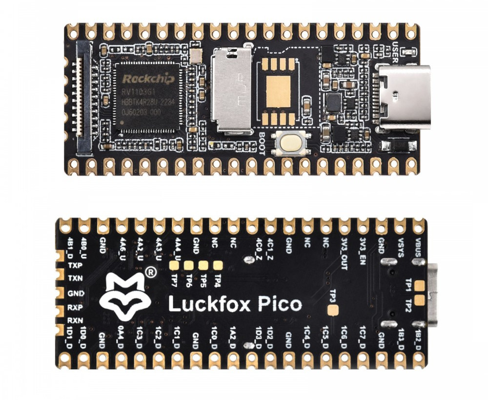 Luckfox Pico RV1103 Linux Micro Development Board, Integrates ARM Cortex-A7/RISC-V MCU/NPU/ISP Processors Luckfox Pico RV1103 Linux Micro Development Board, Integrates ARM Cortex-A7/RISC-V MCU/NPU/ISP Processors